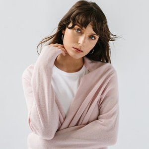 Gossamer Cashmere Wrap-Sweater Blush ONE SZ